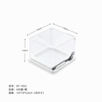 Boîte d'emballage alimentaire en blister carrée transparente de 4 pouces, jetable, de haute qualité, personnalisée, pour gâteaux et pains, contenants en PET, modèle DT-1052