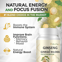Comprimés de complément alimentaire à base de ginseng et d'extrait de ginkgo biloba, poudre de racine de ginseng rouge coréen pour adultes, non destiné aux enfants