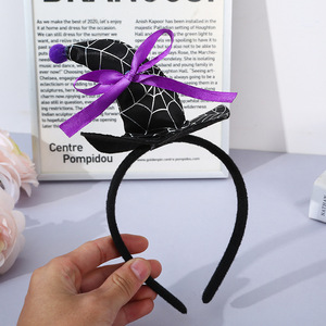 Serre-tête de sorcière pour Halloween, accessoire de fête, coiffe en plastique avec nœud 3D pour enfants - Product Image 4