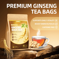 Sachets de thé à la racine de ginseng OEM personnalisés, mélange de ginseng sans caféine, thé de marque privée Jiaoming pour la vitalité quotidienne des hommes