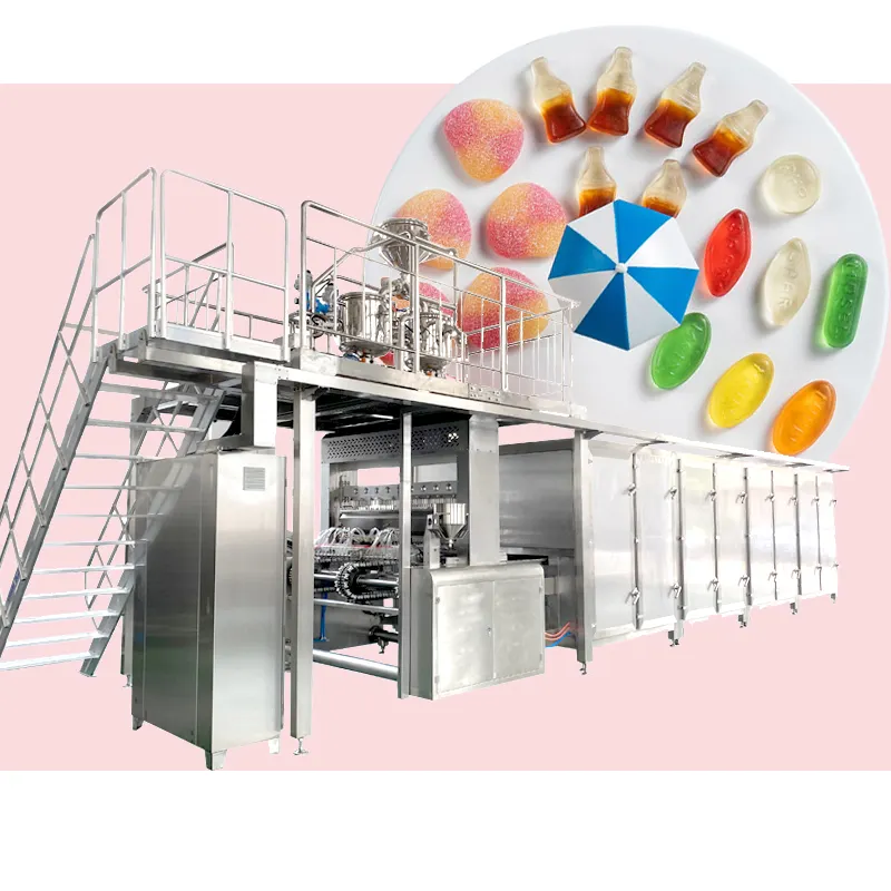 Hochgeschwindigkeits-vollautomatische Gelatine-Gummi- und Pektin-Gelee-Bohnen-Auslegemaschine Produktionslinie Süßigkeitenlinie