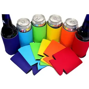 Wholesale Beer Can Sleeve Blank In Bulk Black Silk Screen Printing Neoprene Coozies Blank Sublimation Koozies