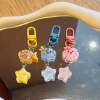 Porte-clés créatif, mignon et tendance en résine, avec pendentif pour sac à dos et motif nuage-étoile, semi-fait main