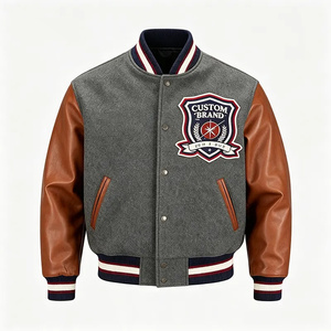 Veste de baseball personnalisée avec impression par sublimation, manches en cuir, logo personnalisé, veste varsity, veste letterman, veste de baseball pour homme - Product Image 1