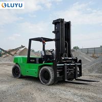 Chariot élévateur diesel LUYU 5-10 tonnes, mât duplex, pneus pneumatiques, longueur de fourche 1220 mm, largeur de fourche 150 mm, transmission automatique, CE/EPA4 Quanchai