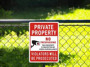 علامات التعدي على الممتلكات 14 "x 10" 04 "علامة معدنية عاكسة من الألومنيوم. - Product Image 3