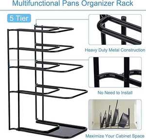 <span class=keywords><strong>Toplife</strong></span> Heavy Duty Pan Organizer 5 Tier Pot et Pan Organisateur Rack - Product Image 4