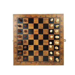 Wholesale 3 in 1 <strong>Wooden</strong> <strong>Chess</strong> <strong>Set</strong> with <strong>Wooden</strong> Folding <strong>Chess</strong> Board <strong>Chess</strong> Piece Kid Puzzle Board Game - Product Image 4