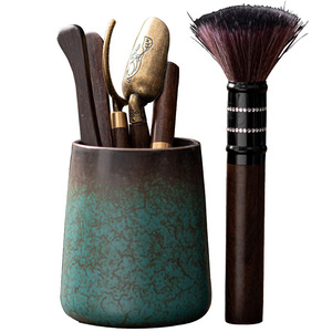 Juego de Té Shangyan Seis Caballeros, Cerámica con Esmalte Azul Floral, Cilindro, Utensilios de Té Kung Fu sin Tapa, Origen Dehua - Product Image 5