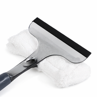 Nettoyeur de vitres et raclette 2-en-1 avec tampon en microfibre pour nettoyeurs de vitres