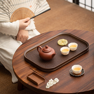 Bamboo Woven Begonia <b>Tray</b> Rectangular Tea <b>Tray</b> <b>Small</b> And Large Size Multifunctional Serving <b>Tray</b> For Tea Ceremony And Snacks - Product Image 4
