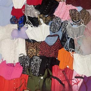 สินค้าเสื้อผ้า SEHIN ขายส่ง, เสื้อครอปปักลูกไม้มีโครง, คล้ายกับบอดี้สูทรัดเอว, บอดี้สูทรัดเอวแบบคละสไตล์ - Product Image 4