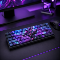 Keycaps PBT Personalizzati LOL Challenger Ahri 68 Tasti con Stampa Laterale a Sublimazione, Profilo Cherry per Tastiera Meccanica