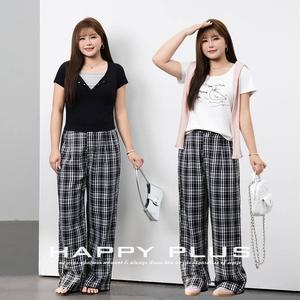 Hague กางเกงขาตรงเอวสูงลายสก๊อตไซส์พิเศษ, กางเกงเอวยางยืดกางเกงลำลองผู้หญิง N8444 - Product Image 5