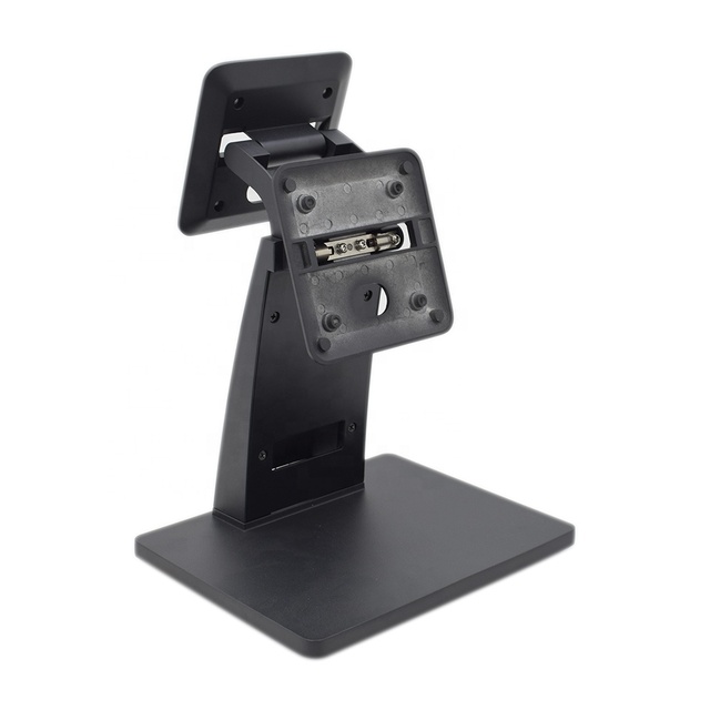 Dual-Screen Wrought Iron Desktop Monitor Touch Screen Stand Base with Black Finish for POS Retail & Industrial Use in Stock