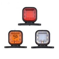 Feu de gabarit latéral carré à LED avec base en caoutchouc, rouge, ambre, blanc, 12V 24V, pour camion, remorque, fourgonnette, caravane, étanche