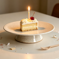 Plateau à gâteau blanc moucheté, support à gâteau fait main, plateau de service à dessert multifonctionnel pour la décoration de la maison