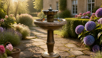 Fontaine solaire pour bain d'oiseaux à 2 niveaux, couleur personnalisée, en résine résistante aux intempéries, écologique, style antique, pour extérieur