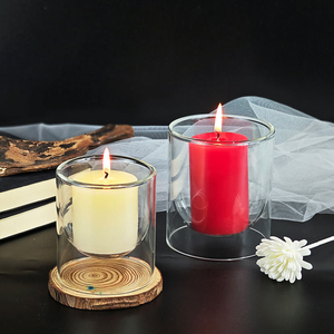 Bocaux en verre vides pour la fabrication <span class=keywords><strong>de</strong></span> bougies personnalisées, en verre borosilicate recyclé résistant à la chaleur, décoratifs, uniques, parfumées, à double paroi. - Product Image 2
