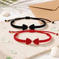 Bracelet Go2boho en fil de nylon avec nœud papillon, perle plaquée or 18 carats, réglable, tendance, unisexe, cadeau, bijoux