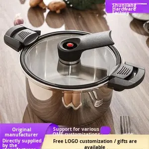 Casserole à micro-pression en acier inoxydable 304, grande capacité, double poignée, pot à soupe, économie d'énergie, usage domestique, épaissi - Product Image 4