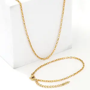 Ketting Groothandel Verstelbare 18K Vergulde Dunne Doos Ketting Ketting Armband Cubaanse Kettingschakel Armbanden Voor Vrouwen