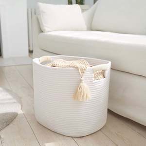 Oneup — <span class=keywords><strong>panier</strong></span> <span class=keywords><strong>marocain</strong></span> rond en coton, ensemble de 3 pièces, avec pompons rouge, pour cadeaux de noël - Product Image 6