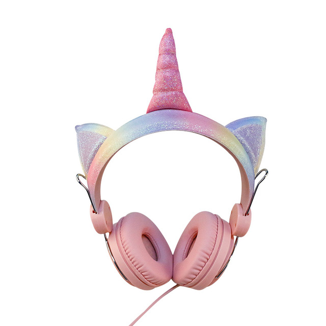 Wholesale Kimmar Cute Unicorn Gaming Headphones for Girls Bulk OEM Custom Kid Mic Child Type-C ABS