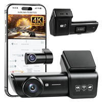 Mini caméra embarquée 0,96 pouce 4K+1080P double objectif WIFI avec capteur G, enregistrement en boucle, GPS et enregistrement en time-lapse pour taxi