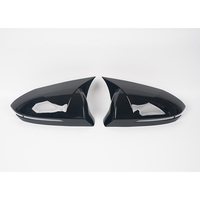 Coque de rétroviseur style klaxon pour Hyundai Tucson 2021-2025, en ABS noir brillant/aspect carbone, avec adhésif 3M, garniture de coque de rétroviseur latéral