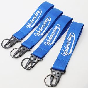 Heavy Duty Olecranon Buckles & High-Density Blue Webbing Wristlets Bulk Personalized Metal Hook Tactical Key Straps - Product Image 2