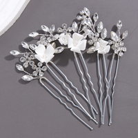 Parure de pinces à cheveux romantiques pour mariée, style bohème, faites à la main, accessoires dorés avec fleurs en argile polymère, perles et cristaux