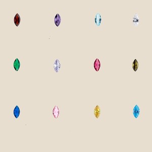 Collar de pieza de nicho mensual INS Popular, colgante de 12 Piedras de nacimiento con circonita cúbica, diseño de ojo de caballo, cadena de moda de acero inoxidable - Product Image 6