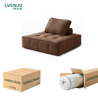 Sofá Modular Moderno Comprimido, Módulo de Asiento sin Brazos, Sillón Acolchado sin Marco Totalmente de Espuma, Muebles de Sala de Estar OEM