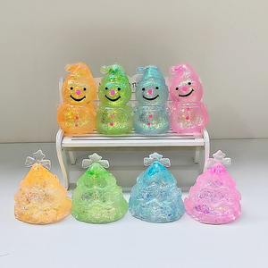 Hot Sale Christmas Tree Snowman Squishy Toy Maltose Transparent Glitter Slow Rising Stress Relief Sensory Fidget Party <b>Gift</b> - Product Image 3
