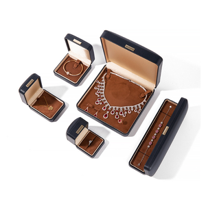 Luxury PU <b>Leather</b> <b>Jewelry</b> <b>Box</b> Magnetic Closure Necklace Ring Bracelet Storage Case Gift Packaging - Product Image 5