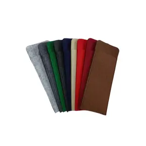 彩色定制尺寸标志原始设备制造商毛毡餐具支架袋袖套袋，用于存储刀叉
