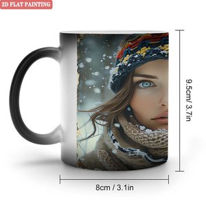 Study Room Desktop Drink Mug 11oz Frosted Black <b>Ceramic</b> Heat Changing Magic <b>Cup</b> - Product Image 1