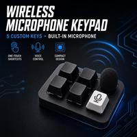 Keyboard Mekanik Nirkabel Mini dengan Mikrofon Terintegrasi, Tombol Pintasan Kustom, Pengaturan Satu Sentuhan, untuk Siaran Langsung dan Konferensi