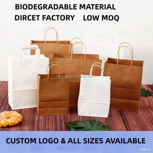 Sac de courses en papier kraft écologique avec poignée longue, recyclable, biodégradable, qualité alimentaire, certifié ISO9001, promotionnel - Product Image 6