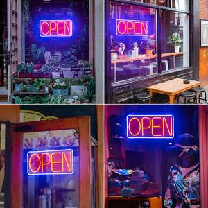 16,5/20/23-дюймовый Регулируемый переключатель ультра яркий светодиодный открытый знак DC12V штекер для бизнес-витрины ресторана бар кафе, открытая неоновая вывеска - Product Image 1