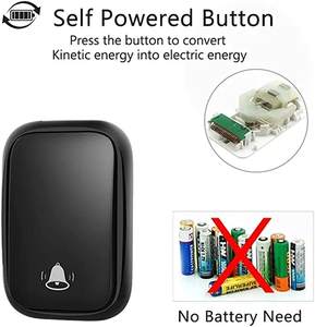 Sonnette de porte étanche sans fil, prix d'usine, énergie cinétique, batterie gratuite - Product Image 3