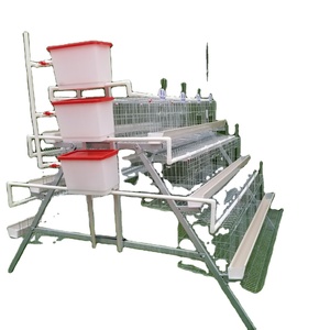 A tipo 3 niveles 4 niveles capacidad 96/120/128/160 pájaros huevo galvanizado pollo batería <span class=keywords><strong>jaula</strong></span> equipos de granja avícola para pollos - Product Image 4