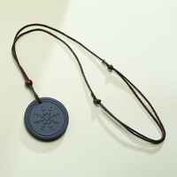 À la mode femmes hommes quantique noir pendentif colliers scalaire énergie Neg Ions Protection collier de pierre volcanique