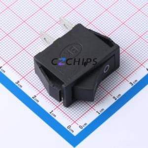HX KCD3-2P Rocker Switch Through hole Component (THT) Switch Without Solder Tab Black 15A - Product Image 1