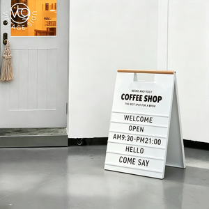 Panneau publicitaire A-frame haut de gamme à lettres interchangeables, pliable, double face, pour extérieur, trottoir, idéal pour les cafés - Product Image 4