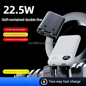 OEM/<span class=keywords><strong>DOM</strong></span> Nouveau modèle PD22.5W Charge rapide 10000mAh avec charge rapide intégrée Double ligne Affichage numérique LED Banque d'alimentation mobile - Product Image 2
