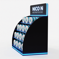 Support d'affichage personnalisé en acrylique à 4 niveaux pour sachets de nicotine, idéal pour la vente de snus et les boutiques de tabac