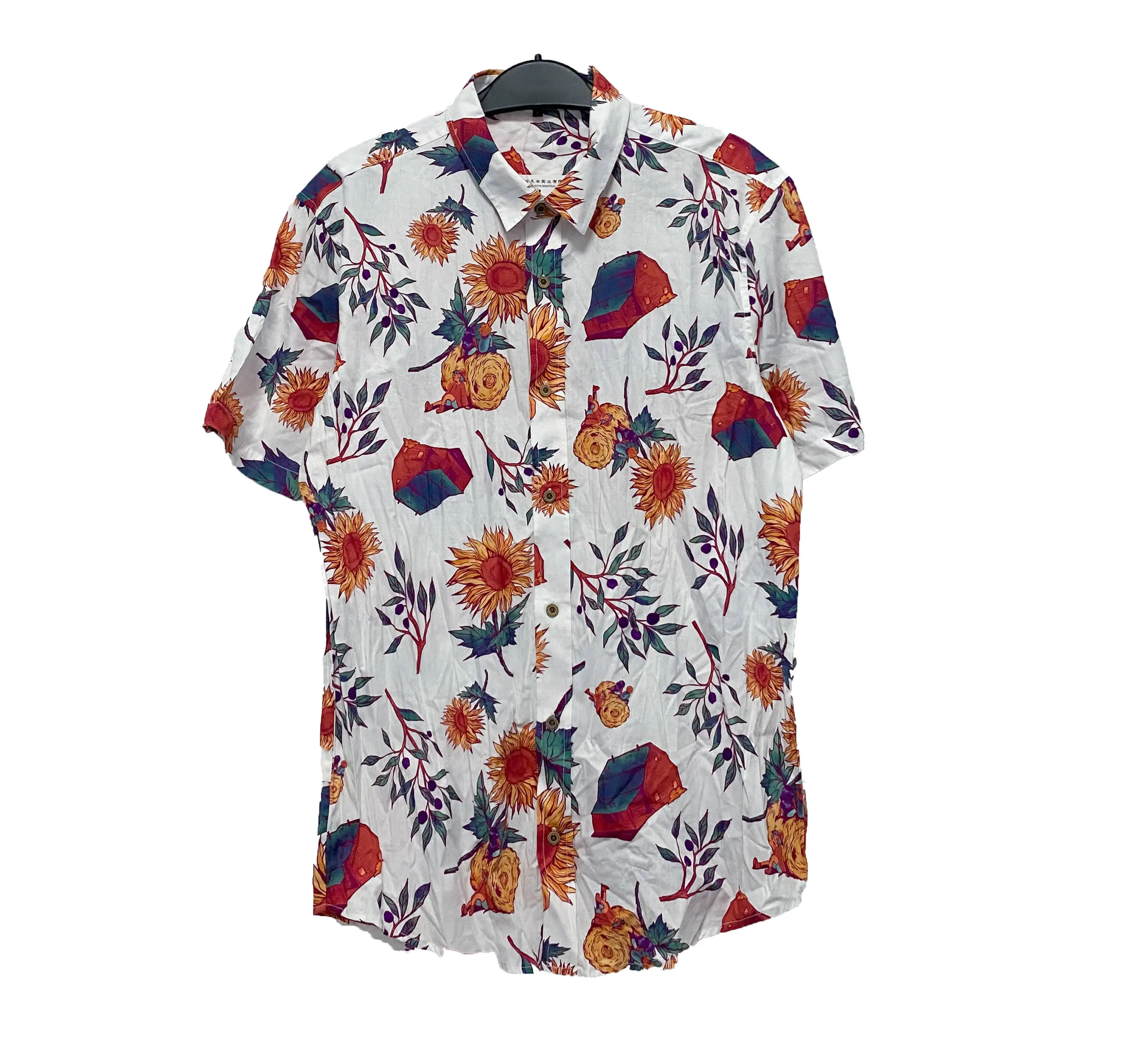 Mens Floral Hawaiian Shirts Short Sleeve Button Down Beach Shirts