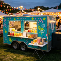 Remorque alimentaire commerciale avec fenêtre de service, comptoir à glace commerciale pour fruits et sodas au parc de carnaval de Bangkok
